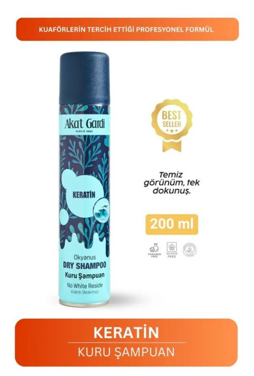 Kuru Şampuan 200 ml Keratin İçerikli Okyanus Ferahlığı