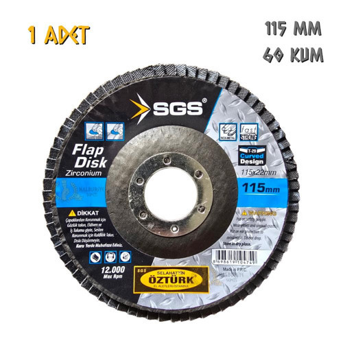 Flap Disk Zımpara Zirkonyum - 115 mm. - Z60 Kum - 1 Adet