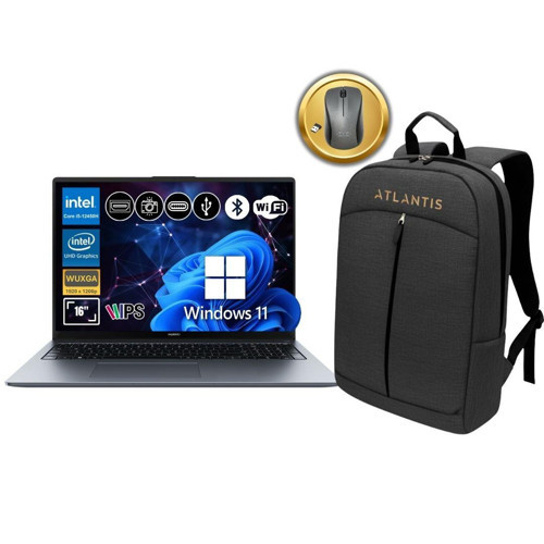 Matebook D16 2024 İ5-12450H 16Gb Ram 512Gb Ssd Win11Pro 15.6" Notebook+Çanta&Mouse Mclf-W5651 Atl21