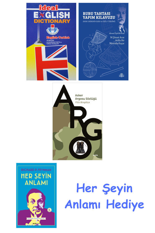 İdeal English Dictionary + Rubu Tahtası Yapım Kılavuzu + Asker Argosu Sözlüğü + Her Şeyin Anlamı