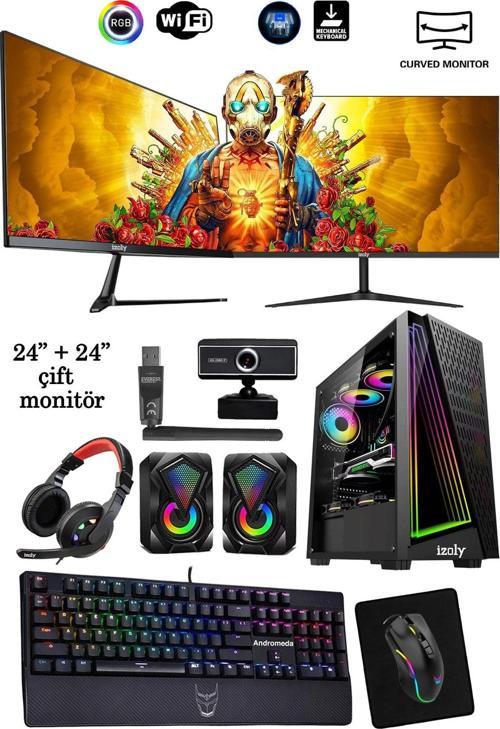 Twitch I5-10400f 16gb 512gb M.2 Nvme Rx550 4gb 24"+24" 100hz Oyuncu Masaüstü Bilgisayarı