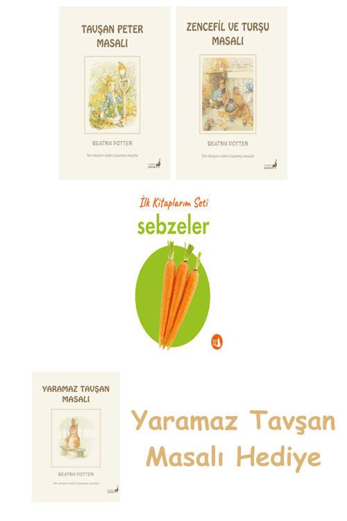 Beatrix Potter 15 - Zencefil Ve Turşu Masalı + İlk Kitaplarım - Sebzeler (Ciltli)