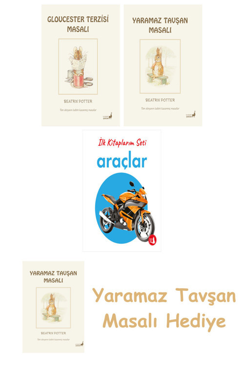 + Beatrix Potter 9 - Yaramaz Tavşan Masalı + İlk Kitaplarım - Araçlar (Ciltli)