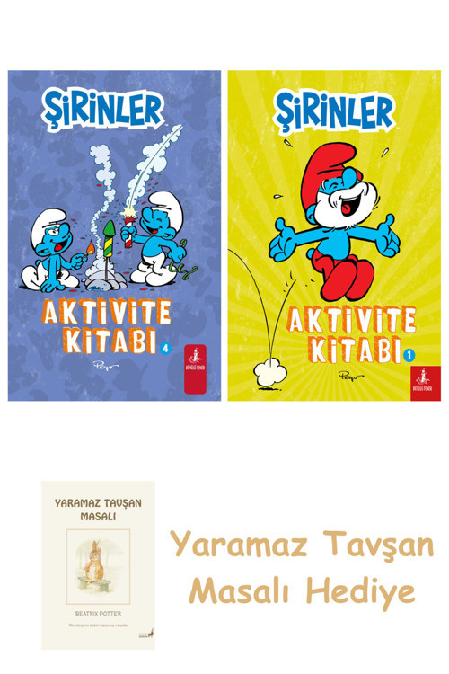 Şirinler - Aktivite Kitabı 4 + Şirinler - Aktivite Kitabı 1 + Yaramaz Tavşan Masalı
