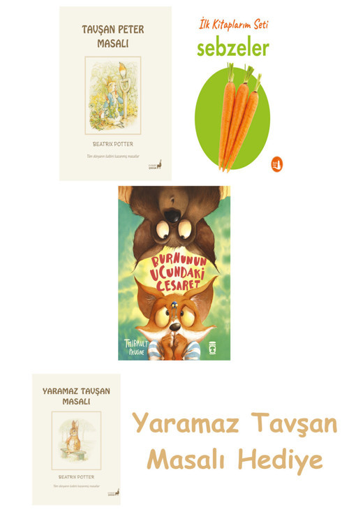 Beatrix Potter 18 - Bay Tod Masalı + İlk Kitaplarım - Renkler (Ciltli) + Burnunun Ucundaki Cesaret
