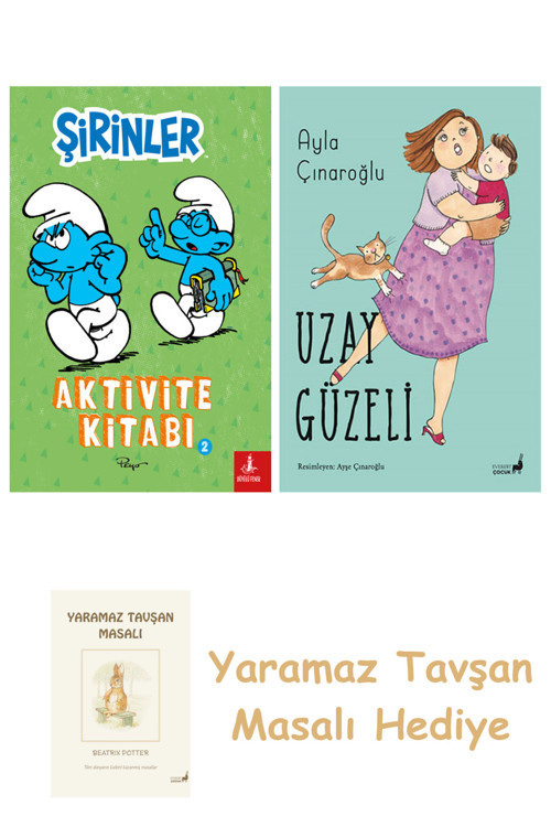 Şirinler - Aktivite Kitabı 2 + Uzay Güzeli + Yaramaz Tavşan Masalı