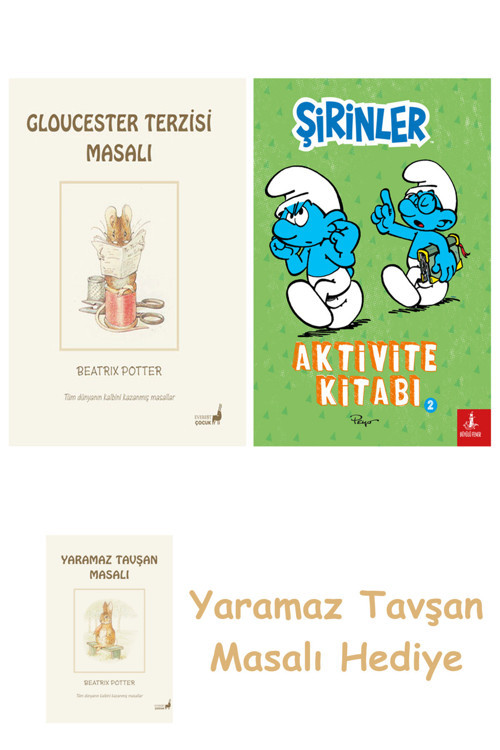 Beatrix Potter 10 - Moppet Masalı + Şirinler - Aktivite Kitabı 2 + Yaramaz Tavşan Masalı