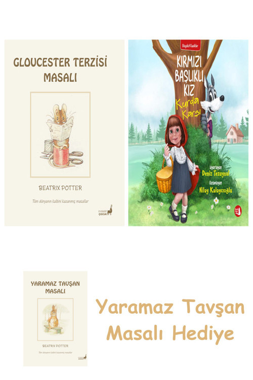 Beatrix Potter 10 - Moppet Masalı + Kırmızı Başlıklı Kız Kurda Karşı + Yaramaz Tavşan Masalı