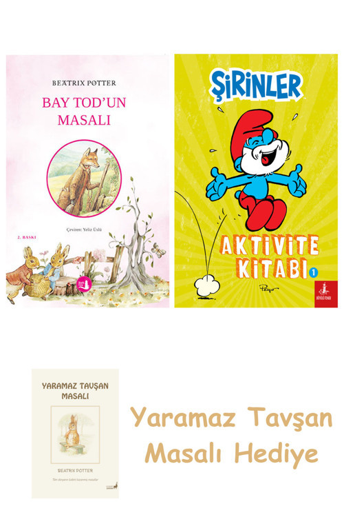 Bay Tod’Un Masalı + Şirinler - Aktivite Kitabı 1 + Yaramaz Tavşan Masalı