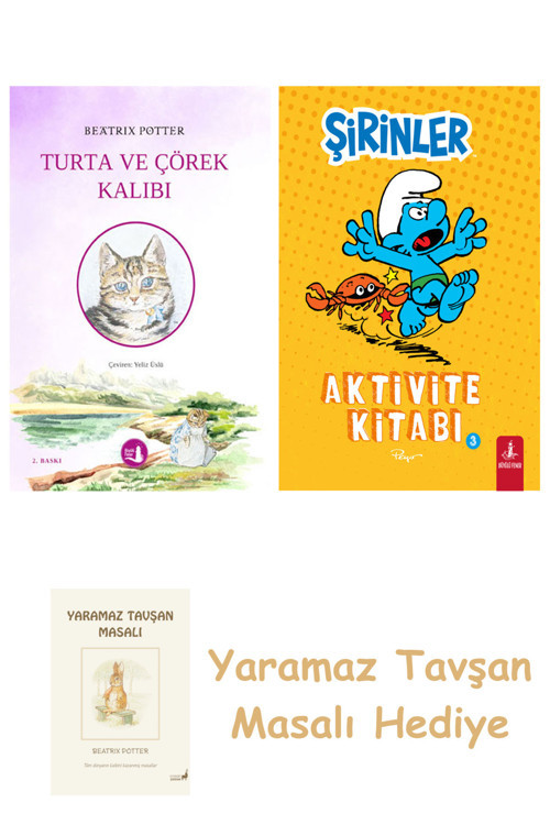 Turta Ve Çörek Kalıbı + Şirinler - Aktivite Kitabı 3 + Yaramaz Tavşan Masalı