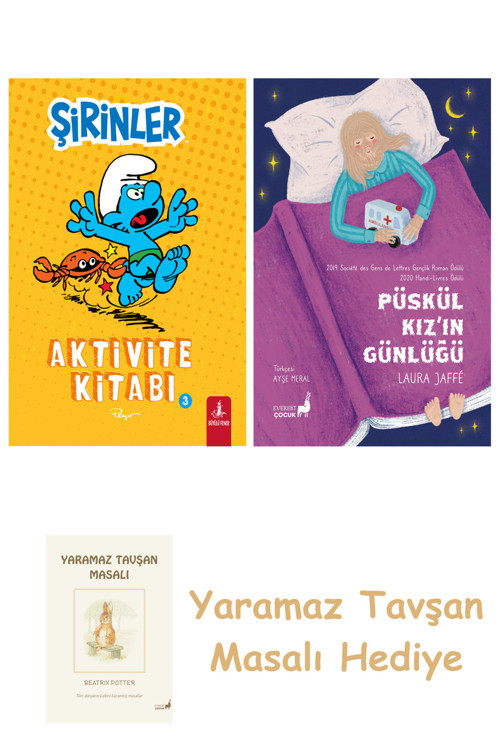 Şirinler - Aktivite Kitabı 3 + Püskül Kız’In Günlüğü + Yaramaz Tavşan Masalı