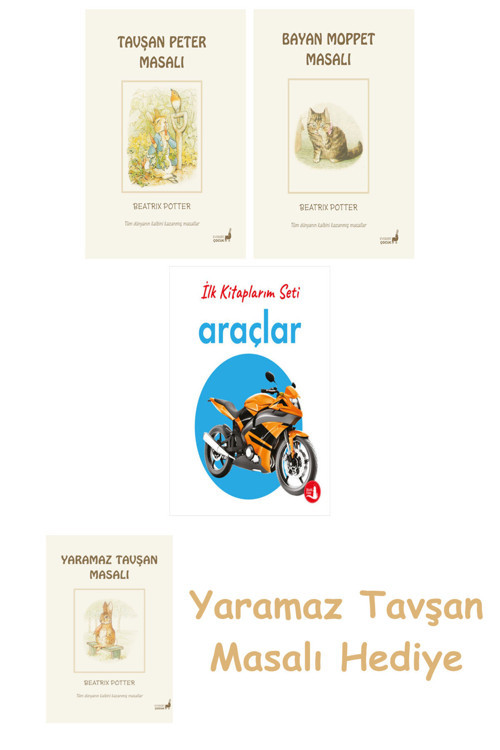 Beatrix Potter 10 - Moppet Masalı + İlk Kitaplarım - Araçlar (Ciltli)