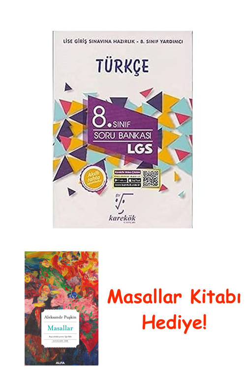 Karekök 8. Sınıf Lgs Türkçe Soru Bankası Yeni + Masallar Kitabı