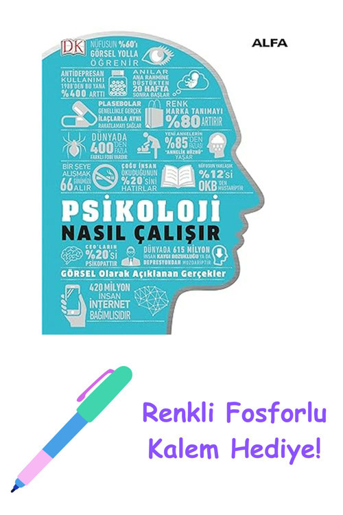 Psikoloji Nasıl Çalışır? (Ciltli): Uygulamalı Psikoloji Görsel Açıklamalı + Renkli Fosforlu Kalem