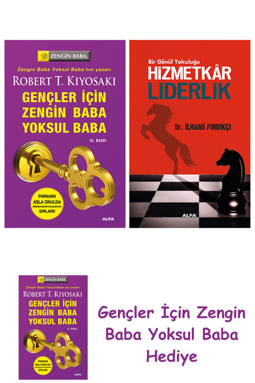 Gençler İçin Zengin Baba Yoksul Baba + Hizmetkar Liderlik (Cep Boy)
