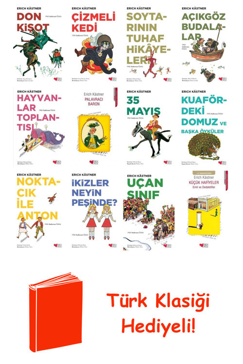 Erich Kästner 12 Kitap Seti + Türk Klasiği Hediye