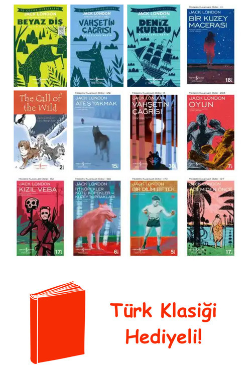 Jack London 12 Kitap Seti + Türk Klasiği Hediye