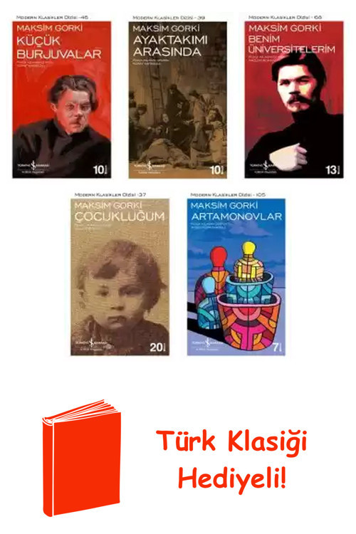 Maksim Gorki 5 Kitap Seti + Türk Klasiği Hediye