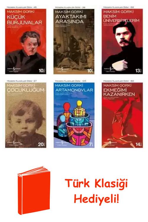 Maksim Gorki 6 Kitap Seti + Türk Klasiği Hediye