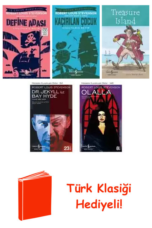 Robert Louis Stevenson 5 Kitap Seti + Türk Klasiği Hediye