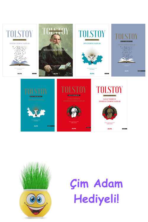 Lev Nikolayeviç Tolstoy 7 Kitap Seti + Çim Adam Hediye