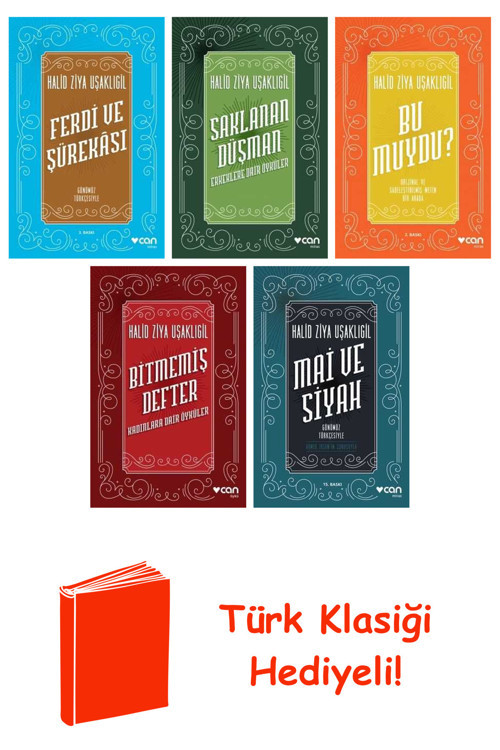 Halid Ziya Uşaklıgil 5 Kitap Seti + Türk Klasiği Hediye