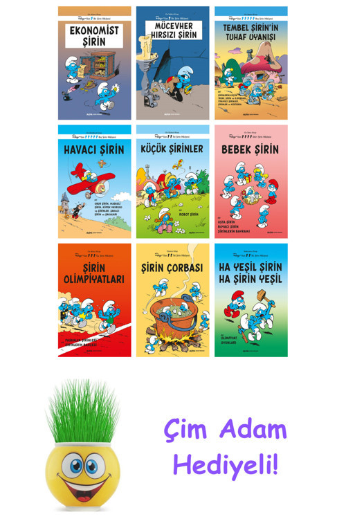 Peyo 9 Kitap Seti + Çim Adam Hediye