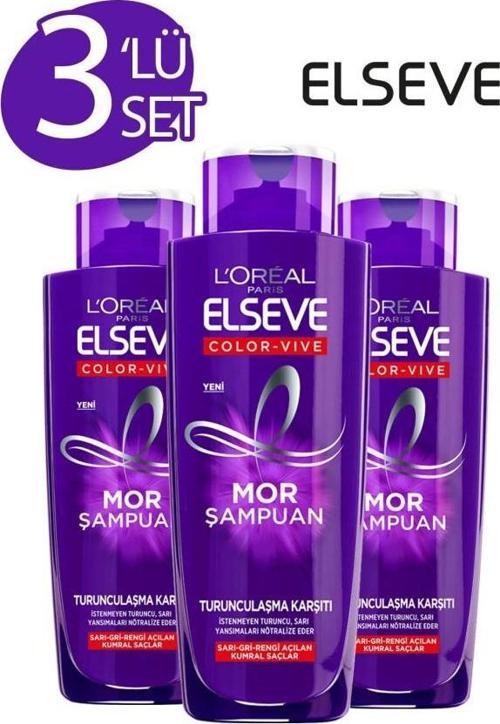 Loreal Elseve 3'lü Turunculaşma Karşıtı Mor Şampuan 200 ml Seti