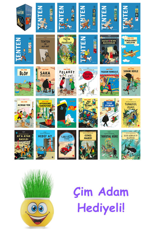Herge 30 Kitap Seti + Çim Adam Hediye