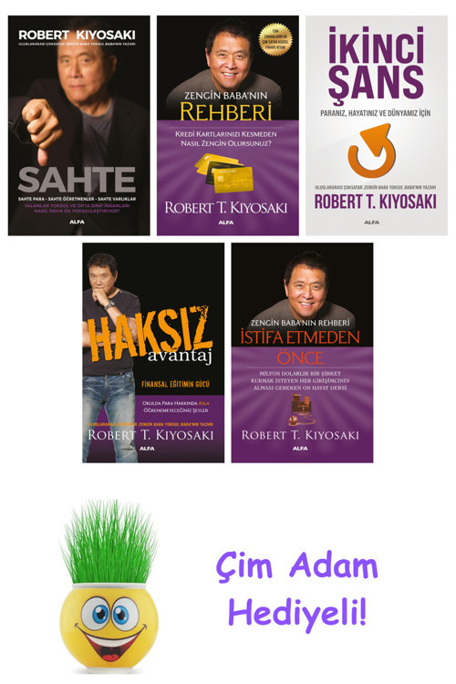 Robert T. Kiyosaki 5 Kitap Seti + Çim Adam Hediye