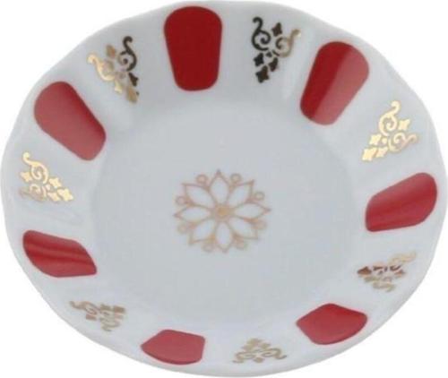 Kırmızı Yaldız Çay Tabağı 11cm Tekli 04POR005231