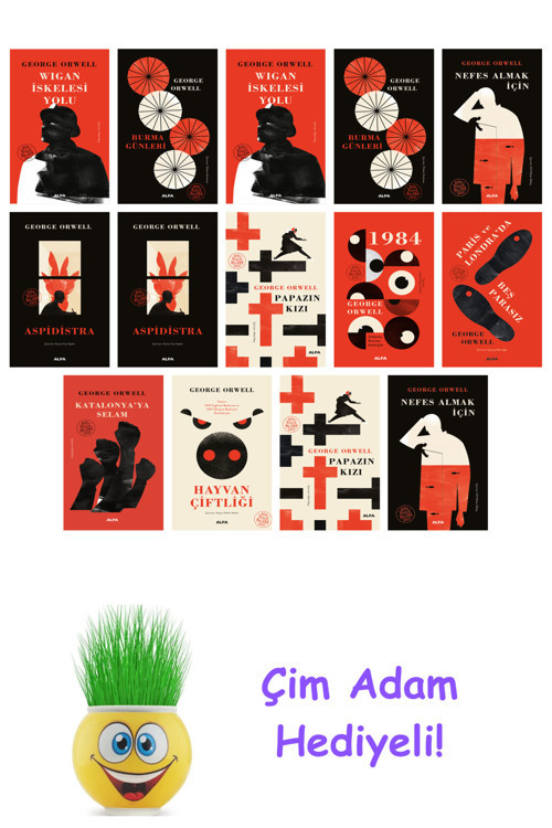 George Orwell 14 Kitap Seti + Çim Adam Hediye