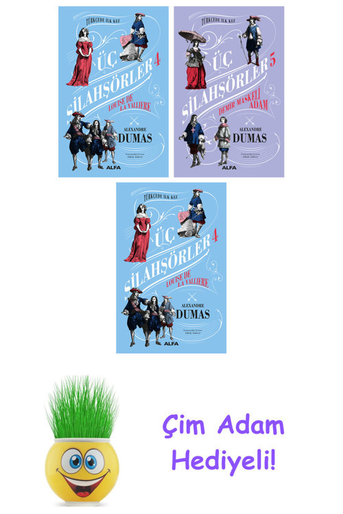 Alexandre Dumas 3 Kitap Seti + Çim Adam Hediye