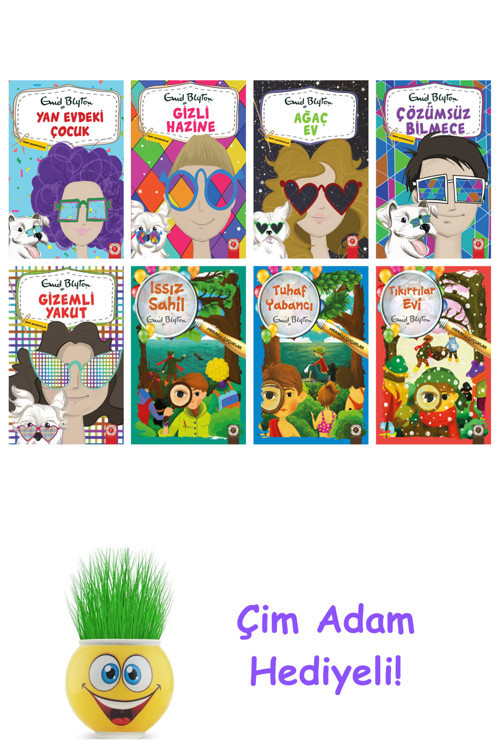 Enid Blyton 8 Kitap Seti + Çim Adam Hediye