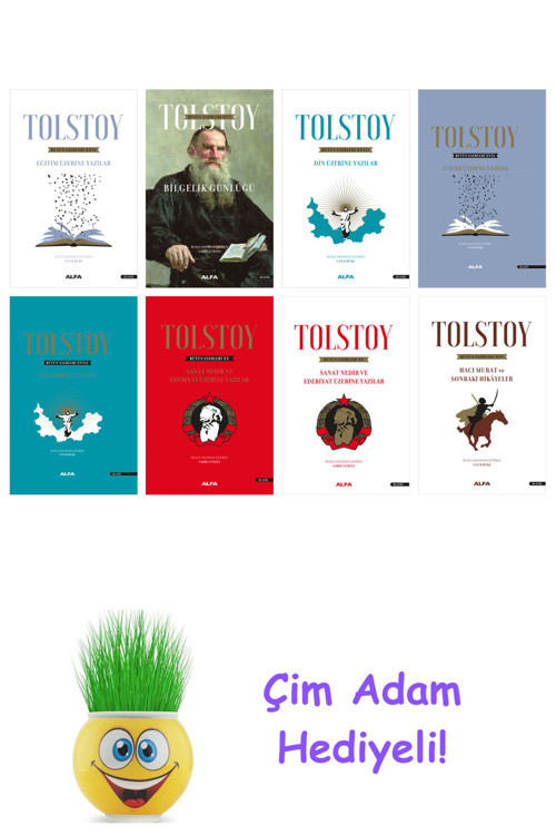 Lev Nikolayeviç Tolstoy 8 Kitap Seti + Çim Adam Hediye