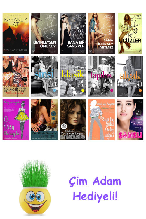 Cecily Von Ziegesar 15 Kitap Seti + Çim Adam Hediye