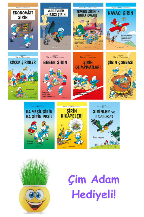 Peyo 11 Kitap Seti + Çim Adam Hediye