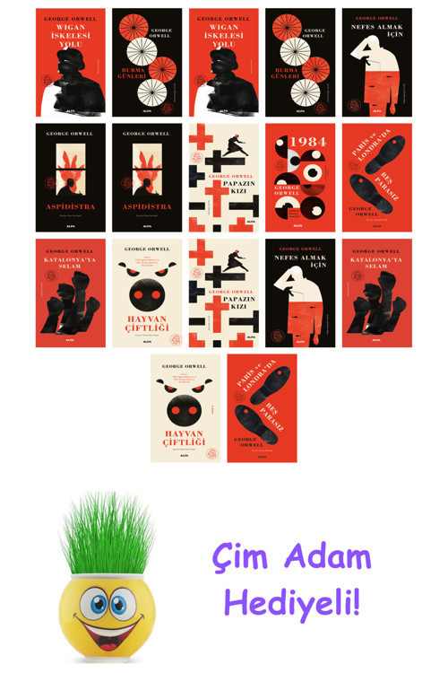 George Orwell 17 Kitap Seti + Çim Adam Hediye