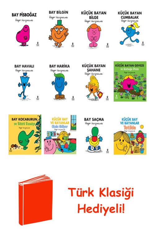 Roger Hargreaves 12 Kitap Seti + Türk Klasiği Hediye