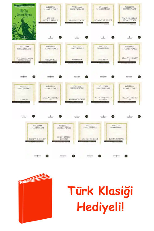 William Shakespeare 19 Kitap Seti + Türk Klasiği Hediye