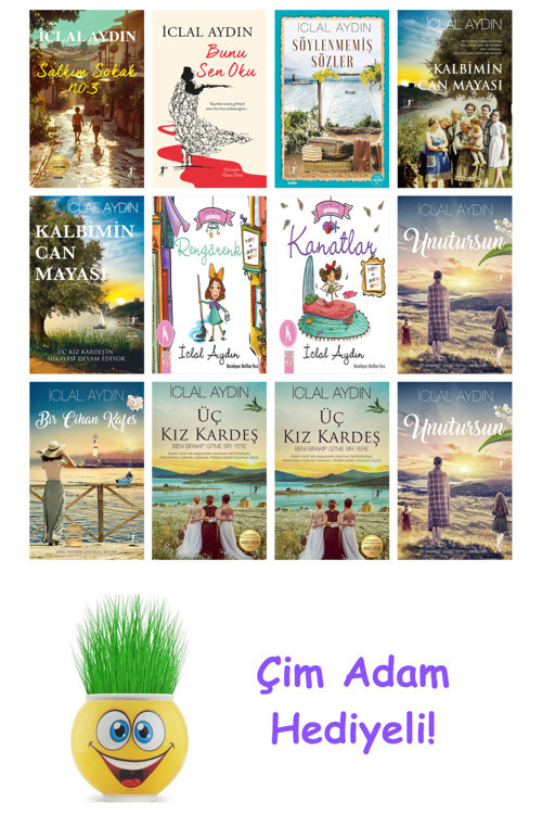 İclal Aydın 12 Kitap Seti + Çim Adam Hediye