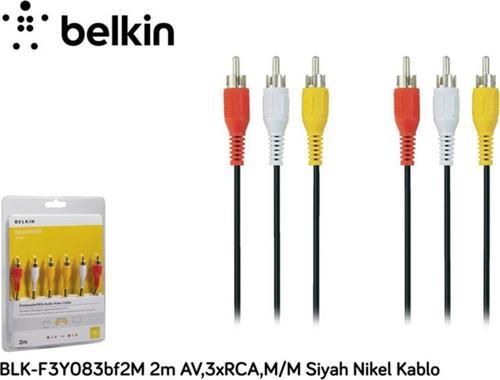 2m AV,3xRCA,M/M Siyah Nikel Kablo f3y083bf2m
