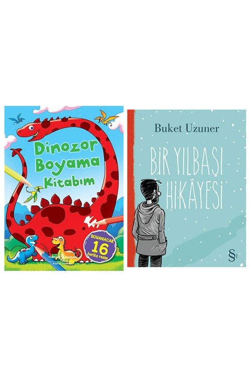 Dinozor Boyama Kitabım: Boyanacak 16 Harika Resim + Bir Yılbaşı Hikayesi