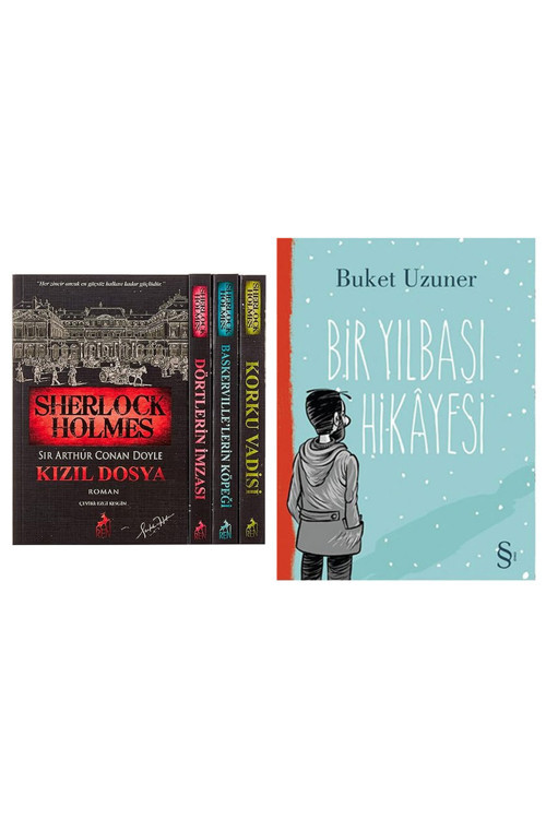 Sherlock Holmes Bütün Romanlar - 5 Kitap Set: 4 Kitaplık Kutulu Set + Bir Yılbaşı Hikayesi