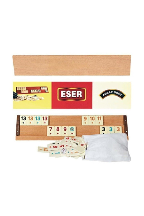 Büyük Boy Ahşap Okey Takımı 1.kalite Taşlı Set Oyun Seti