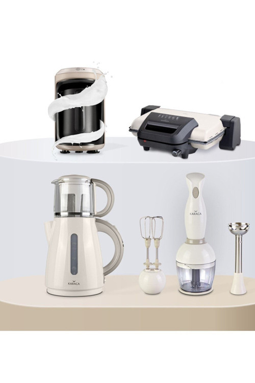 Gurme Latte Evlilik Paketi Tost Makinesi Kahve Makinesi Çay Makinesi Blender Set