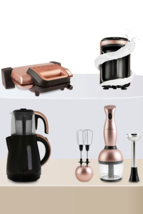 Gurme Evlilik Paketi Tost Makinesi, Kahve Makinesi, Çay Makinesi, Blender Set