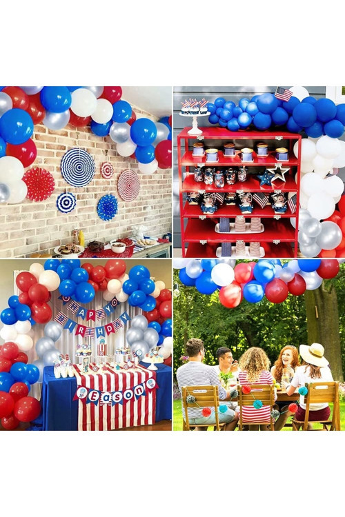 60lı Denizci Konseptli Doğum Günü Balon Zinciri (20 Mavi 20 Kırmızı 20 Beyaz) 1 Yaş Set