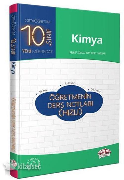 10.SINIF KİMYA HIZLI ÖĞRETMENİN DERS NOTLARI - EDİTÖR YAYINEVİ