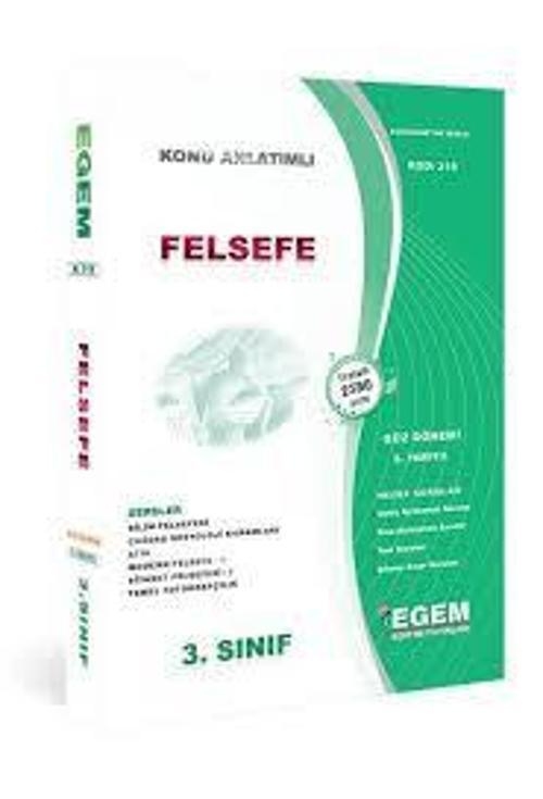3.SINIF 5.YARIYIL FELSEFE K.A GÜZ DÖNEMİ - EGEM YAYINEVİ